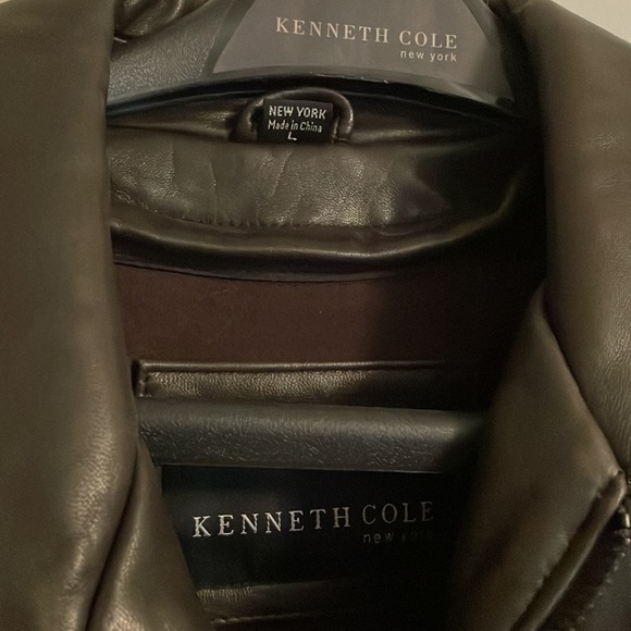 Mens Kenneth Cole Leather Jacket Size Large - Picture 3 of 11